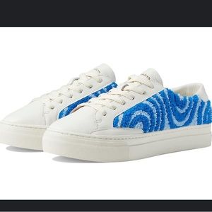SOLUDOS Psychedelic Spiral Ibiza Platform Sneaker in Marine Blue 8.5